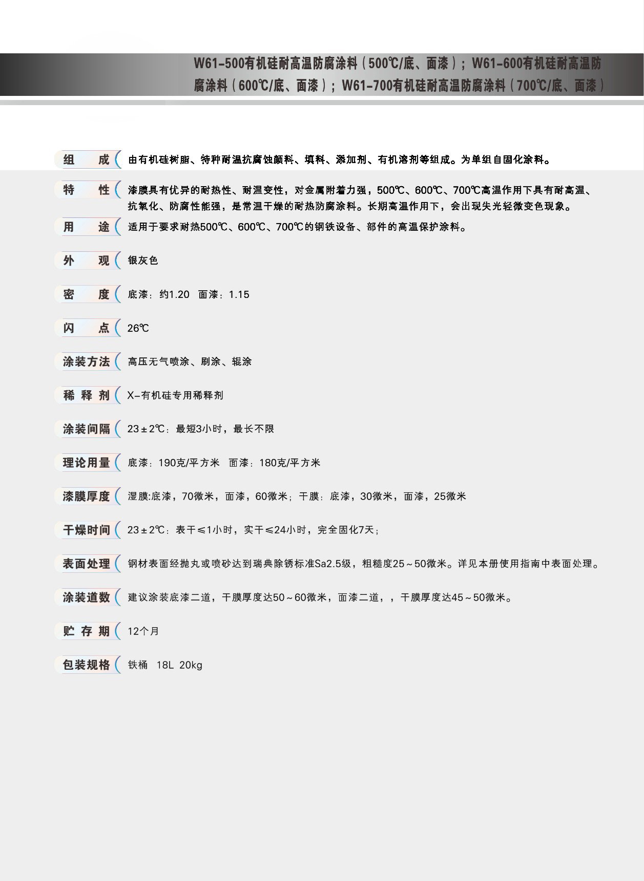 銀粉有機(jī)硅耐高溫防腐面漆600℃